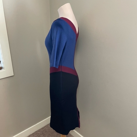 BCBGMAXAZRIA Boie Colour Block Midi Dress Lined - small - Picture 4 of 8